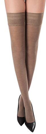 WOOTI TIGHTS autoreggente in lana merinos CARBONARA 100 den, S-M NOISETTE, morbida e coprente, calza calda adatta per la stagione invernale