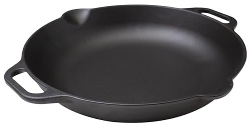 Victoria Padella per Paella in Ghisa Stagionata Induzione da 33 cm, Adatta per, Fuoco, Barbecue, Forno, Vetroceramica e Gas, Cast Iron Skillet Senza Sostanze Tossiche, Senza PTFE e PFOA