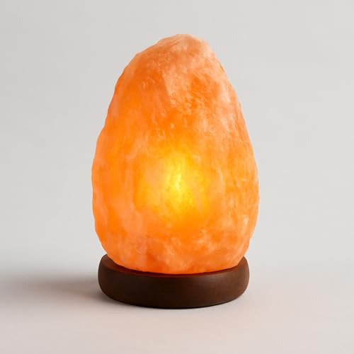 ONEX Original Himalayan Authentic Pink Crystal Rock Salt Lamp - Bedside Mood Wooden Base Lamps Premium Quality for Good Health Natural Remedies (5-7 KG)