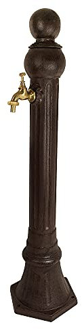 Wasserzapfsäule Wasserzapfstelle für Garten Standbrunnen Antik-Stil Braun 85cm
