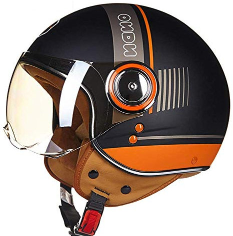 MTTKTTBD Motorradhelm Jethelme, Adult Harley Vintage Jethelme mit Drop Visier für Cruiser Chopper Jahreszeiten Männer und Frauen,ECE Zertifiziert