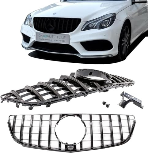 DM Autoteile 2749 Kühlergrill Schwarz Glanz kompatibel für Mercedes E C207 A207 Mopf 13-17 auf Sport-Panamericana GT