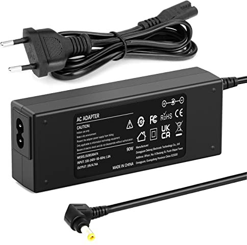 Caricatore Portatile 90W Alimentatore Compatibile con Toshiba Satellite C50 C55 C655 C675 C850 C855 C855D C55D L50 L55 L55D L655 L750 L755 PA3714U-1ACA PA3917U-1ACA Adattatore PC Caricabatterie