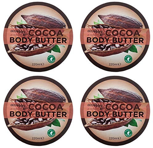 Derma V10 Body Butter Moisturising Cream Vegan Friendly 4 Pack (Cocoa)