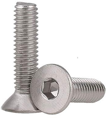 10 viti esagonali a testa svasata in acciaio inox a testa esagonale, viti di fissaggio a brugola (M4 x 8 mm)