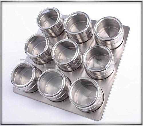 Generisch Gewürzregal Gewürzdosen Set 9 tlg ‎Magnetisch Gewürz Spice Box Magnet Stahl Gewürzstreuer Gewürzständer