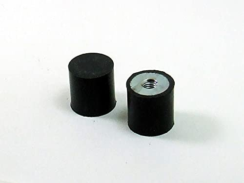POPESQ® 2 Stk. x Fuß Vibrationsdämpfer 20mm M6 Rund Gummi Schwarz #A4436