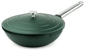 Westinghouse PERFORMANCE SERIES Wok Poêle Wok avec couvercle - 28 cm - Compatible induction - Pour induction, tous feux et four - Poignée Cool Touch en acier inoxydable - Vert