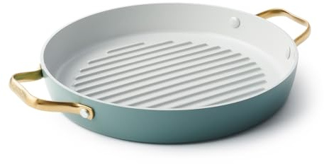 GreenPan Padova Poêle à griller antiadhésive en céramique anodisée dure avec couvercle Noir 28 cm