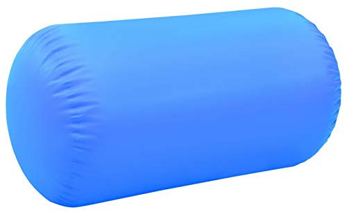 Norheim Aufblasbare Gymnastik-Rolle mit Pumpe Yoga Rolle Air Matte Turnen Airtrack Rolle Air Rolle Turnen Air Matte Zum Turnen 120x75 cm PVC Blau