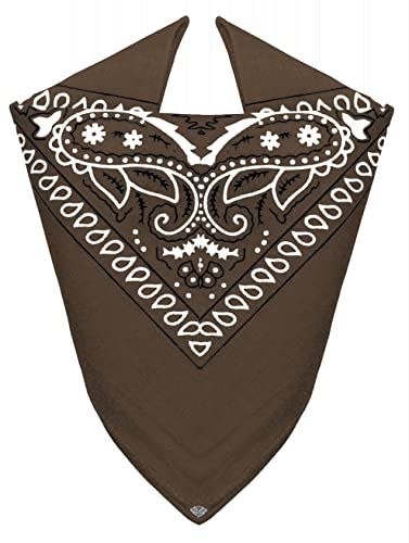 Van Der Rich ® – Bandanas av 100 % bomull huvudduk för män och kvinnor, Choklad, one size