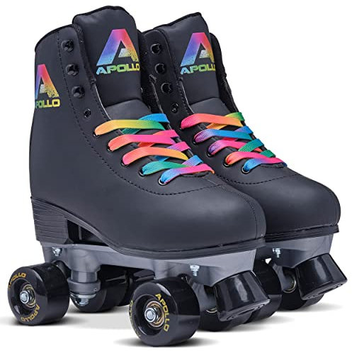 Apollo Disco Roller, Classic Roller | Rollschuhe für Kinder und Erwachsene | größenverstellbare Quad-Skates, 3 Größen, verstellbar von 31 bis 42 | Rollschuhe Damen in schicken Designs