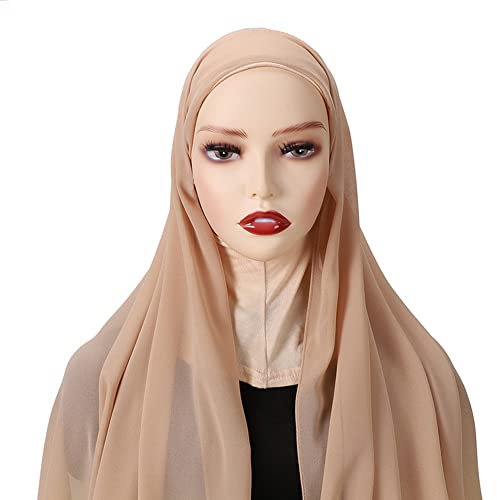 ISAKEN Frauen Muslim Hijab Kopftuch Damen Hijab Muslimisch Kopftüchern Schal aus weichem Chiffon, Frauen Schal Kopfbedeckung Hidschab Islamische Gesichtsschleier Turban