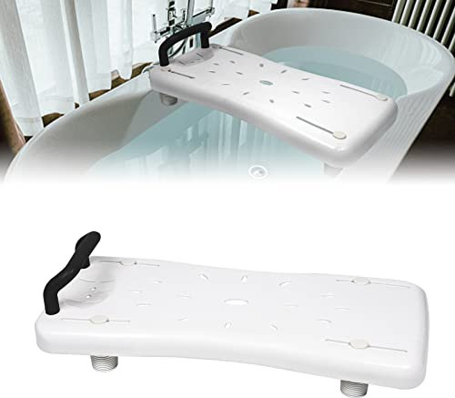 LZQ Tavola da bagno 70 cm, seduta regolabile con manico nero e portasapone, per adulti e anziani fino a 150 kg