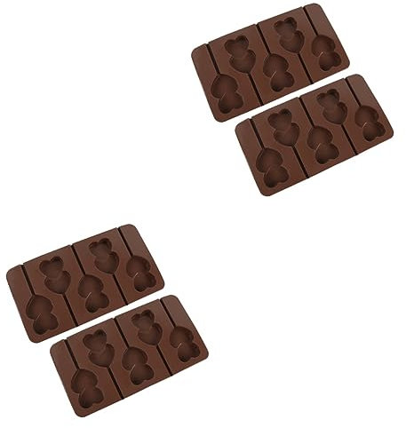 EXCEART 4pièces Moules à Chocolat Silicone Forme De Cœur Lot Pour Pâtisserie Et Confiserie Aux Températures Pour