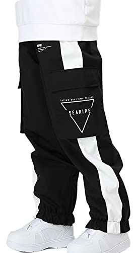 Pantalon de Ski pour Femme, imperméable et Coupe-Vent, Coupe Large, Convient pour Les Sports de Plein air(Noir XL)