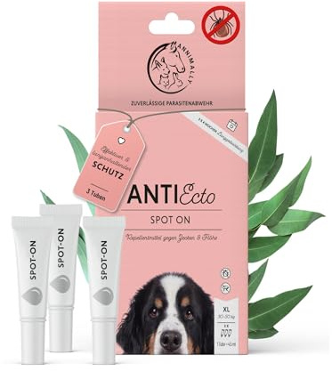 Annimally Floh- und Zeckenschutz Spot ON für Hunde - Effektives Zeckenmittel für Hunde, 3 Monate Langzeitschutz Flohmittel & Zeckenschutz - (30-50kg)