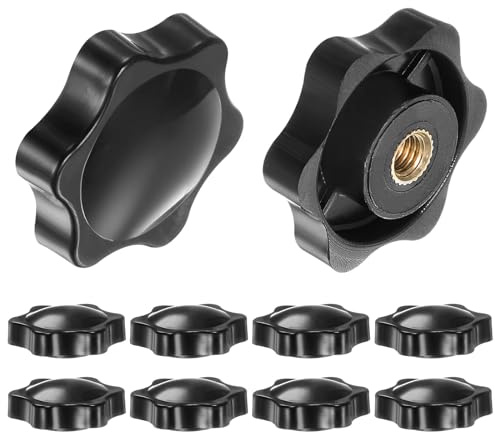 QUARKZMAN 10 Stück Sterngriffmutter M5 x 32mm Flügelmuttern mit Gewinde, Rändelmutter Handgriff Klemmmutter 32mm Spannknopf für Industrie Werkzeugmaschinen Geräte Fitnessgeräte, Schwarz