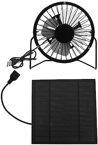 ABOOFAN Portable Solar Fan Office Fan for Home Rv Camping Pet House Greenhouse (360° Rotation Quiet)