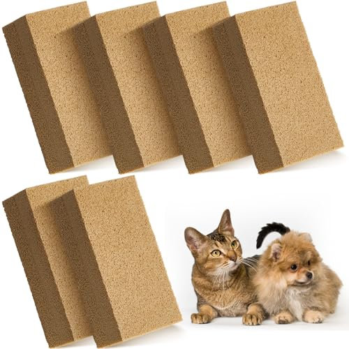 RimCereal 6 Pack Pet Hair Remover Sponge Cat and Dog Hair Sponge Rubber Pet Hair Lifter Pet Hair Removal Tool, Remove Pet Hair from Furniture Carpet Bedding Clothing, 6.26 x 3.28 x 1.89 Inch