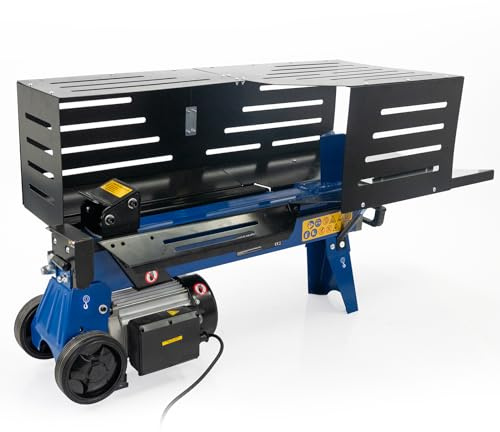 Hyundai 7 Tonne Horizontal Electric Log Splitter with Hydraulic Ram & Steel Safety Cage, 250mm Split Capacity – Powerful Electric Wood Splitter for Logs & Firewood