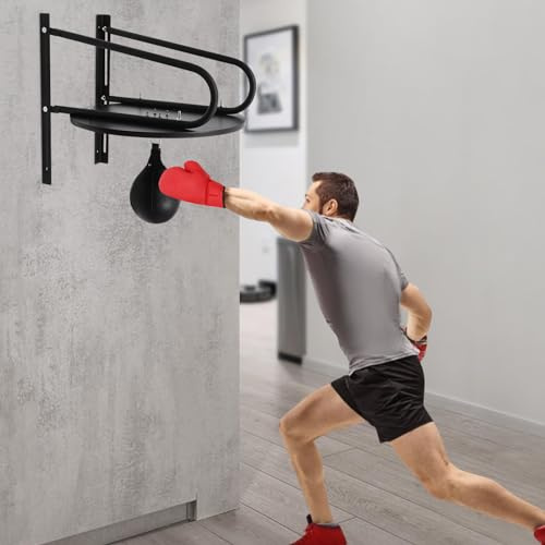 KEESUNG Equipo de entrenamiento de boxeo para montaje en pared, equipo profesional de entrenamiento de boxeo con rodamiento de bolas, articulación giratoria, plataforma de boxeo, entrenamiento de