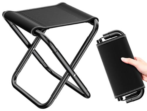 Guador Campinghocker Faltbar Campinghocker Tragbar Balkon Hocker Mini Camping Hocker Outdoor Angelhocker Mit Aufbewahrungstasche Für Subway Beach Garden Klapphocker Faltbar Gartenhocker (M)
