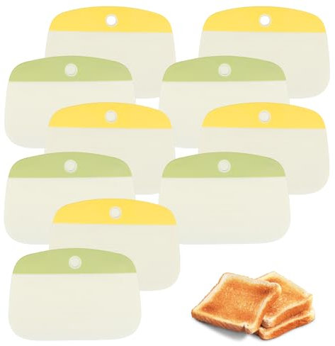 Lot de 10 grattoirs à pâte pour la pâtisserie, grattoir à bol en plastique, bord tranchant et angles, spatule de cuisine antidérapante pour pâte à pain, gâteau