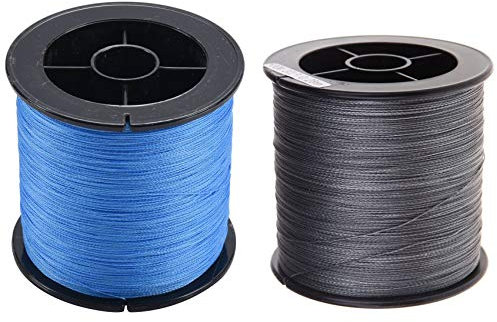 Angelschnur, geflochten, Polyethylen, 4 Stränge, 13,6 kg, 0,26 mm, Blau und , 2 Stück
