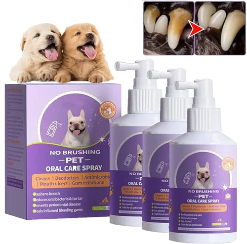 Endyniner Zahnreinigungsspray für Hunde und Katzen, Haustier-Mundspray, reinigt die Zähne, Haustier-Atem-Erfrischer, Spray, Pflegespray zur Beseitigung von Mundgeruch, zielt auf Zahnstein und Plaque