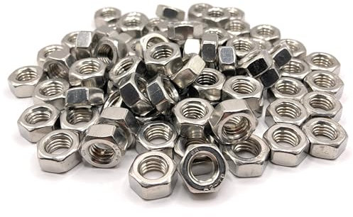 Ecrou Inox M6 Hexagonal HU en acier INOX A2 pour vis, tiges filetées, boulons Ø 6mm / diam. 6 mm | Écrous DIN 934 / ISO 4032 | Visserie inoxydable A2/70 (V2A/304) : LOT DE 50 Pcs - ProRaje