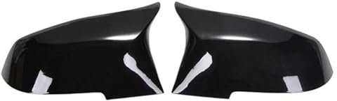 Für 1 2 3 4 Serie F20 F30 F31 F32 F34 F36 E84 2014-2018 ABS Glanz Schwarz 1 Paar Seite Rückspiegel Flügel Spiegel Abdeckung Kappen Rückspiegel Gehäuse Spiegelkappen Austausch(Black)