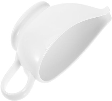 Amosfun Juego de Salsera de Cerámica Blanca con Cucharón para Salsa de Pavo Salsa de Res Aderezo para Ensaladas Salsera de Porcelana de 300 Ml