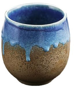 400Ml/13.5oz Ceramic Work Japanese Handmade Cup - Egg Cup - Blue
