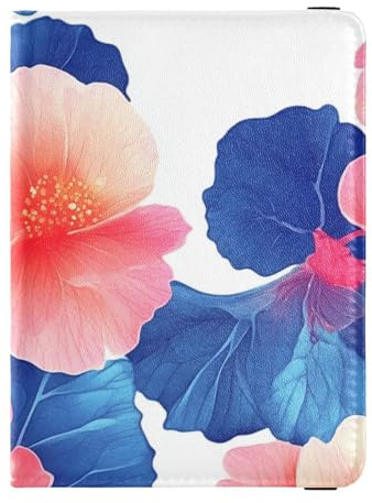Cartoon Begonia White Leather Passport Card Holder Cover Combo for travel Wallet Combo Passport Holder for men Ultra Slim, cartoon Begonia white, One Size
