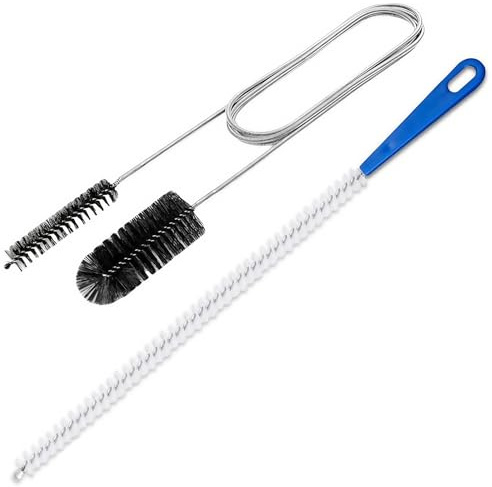 TANSAR 2 Stück Abflussreiniger Bürste, Edelstahl Doppelkopf-Rohrreinigungsbürste, Abflussbürste, Abflussreiniger Sticks Bürste für den Abfluss in Küchen und Duschen