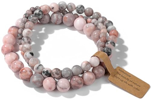 WEIZAIJY Collar de perlas de gema natural 4mm-6mm-8mm Pulsera de piedra hecha a mano Pulsera de cristal Longitud de 19cm (Estilo 11)