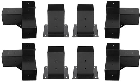 Steel Pergola Bracket Sturdy Wood Stand Kit for Outdoor Woodworking Terraces Lawns (8pcs)
