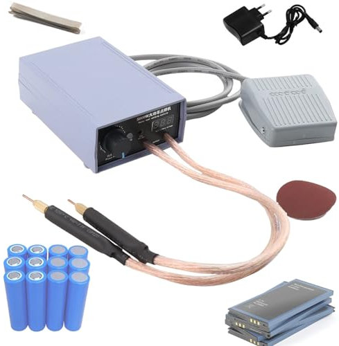Kit fai da te for saldatrice a punti portatile, saldatrice a punti da 5000 W, mini saldatrice a punti for batteria regolabile a 10 velocità con cinturino in nichel e penna for saldatura a punti for st