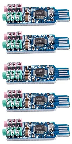 Iyalezirk 5X Gratis Drivrutin USB-Ljudkort CM108 USB-Ljudkort Chip Blå