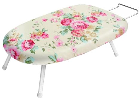 Planche à repasser de table – Pieds pliables portables, tissu en coton résistant à la chaleur pour la maison et le dortoir – Design compact pour un rangement facile