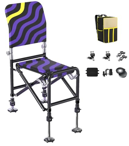 Genérico Sedia | Sgabello pieghevole da esterno con altezza regolabile - Sgabello ergonomico per viaggi, caccia ed escursionismo all'aperto con comfort durevole
