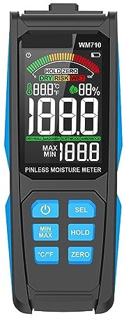 Misuratore di umidità del legno digitale Igrometro induttivo non distruttivo Analogico a doppio display Temperatura ambiente Umidità Legname,Veloce e preciso