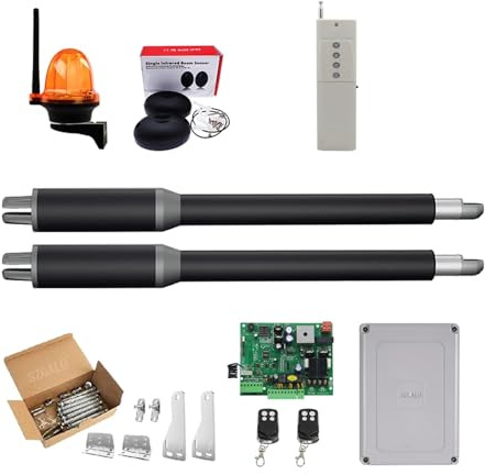 AYJYZHIAG 200KGS Automatico Doppio Braccio Elettrico Porta Battente Apriporta Attuatore Motore Chiudiporta Battente Apriporta for Controllo Accessi for Vialetto(Kit D)