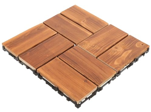 Outdoor Floor Tiles 5pcs Carbonized Wood Floor Boards Balcony Outdoor Flooring Garden Deck Plank Tiles Patio Covering Walkway(Color 3)