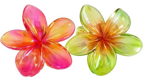 Blumen Haarklammer Set 2 Stück – Große Blumen Haarkrallen Damen – Rutschfest – Haarschmuck für dickes, langes & feines Haar. Stillvoller Haarschmuck für Alltag & events