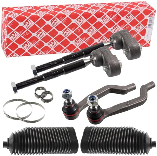 2x Febi Spurstange Axialgelenk Spurstangenkopf Manschette | 2x 33833 + 26018 + 26019 + 2x 101940 Kompatibel mit A-Klasse (W169),B-Klasse Sports Tourer (W245)