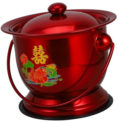 VICASKY Pot de Chambre Inox Portable Acier Inoxydable pour Adultes et Personnes Âgées Urinoir et Facile à Nettoyer pour Femmes Hommes et Femmes Enceintes Usage Domestique et Au Lit