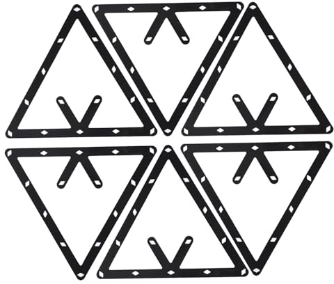 Rwigeboo 6-Blatt-Magic-Rack, platzsparendes, praktisches Poolball-Rack, multifunktionales Billardzubehör für 8-Ball-, 9- und 10-Billard-Pools, Black Magics
