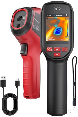 HIKMICRO D02 Wärmebildkamera mit visueller Kamera, 240 × 240 SuperIR-Auflösung, SuperScene-Szenenerkennung, 96 × 96 IR-Auflösung, 3200 mAh, Foto- und Videoaufnahme, -20 °C bis 450 °C